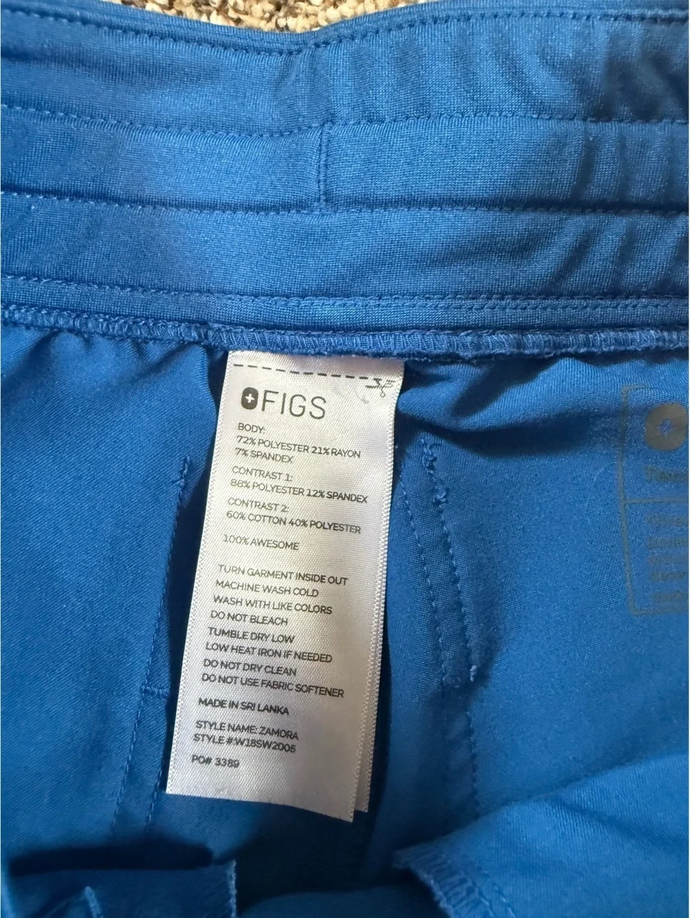 FIGS Women’s Zamora Royal Blue Jogger Scrub Pants Size XXS Petite